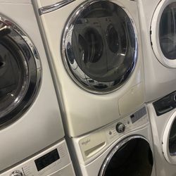 WHIRLPOOL XL CAPACITY VENTLESS WASHER & DRYER SET STACKED ELECTRIC WARRANTY etc.