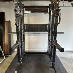 PRO SERIES Ultimate Half Rack Functional Trainer w/Smith Machine Bar | 400lb Stack | Gym Equipment | Fitness | Commercial | Squat Rack
