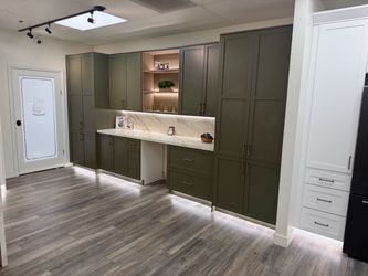 Olive Green Shaker Kitchen Cabinet Set