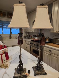 Pair Of Pineapple Buffet Lamps
