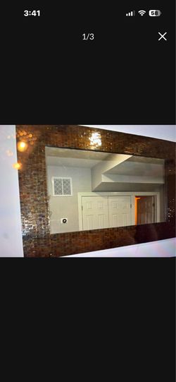 Brown mosaic wall mirror 48”x32” moving must go !