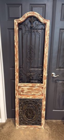Arched Wood and Metal Scroll Wall Decor