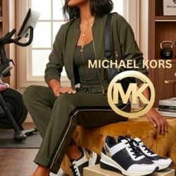 Size 10 Michael kors trainer sneaker Leather with box