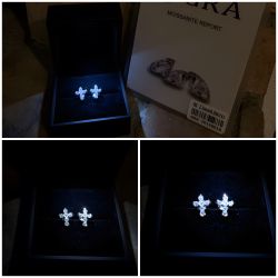 🚨Hot Buy🔥 💎 Moissanite Cross Stud Earrings in 18k White Gold Plated 925 Sterling Silver, VVS1❄️