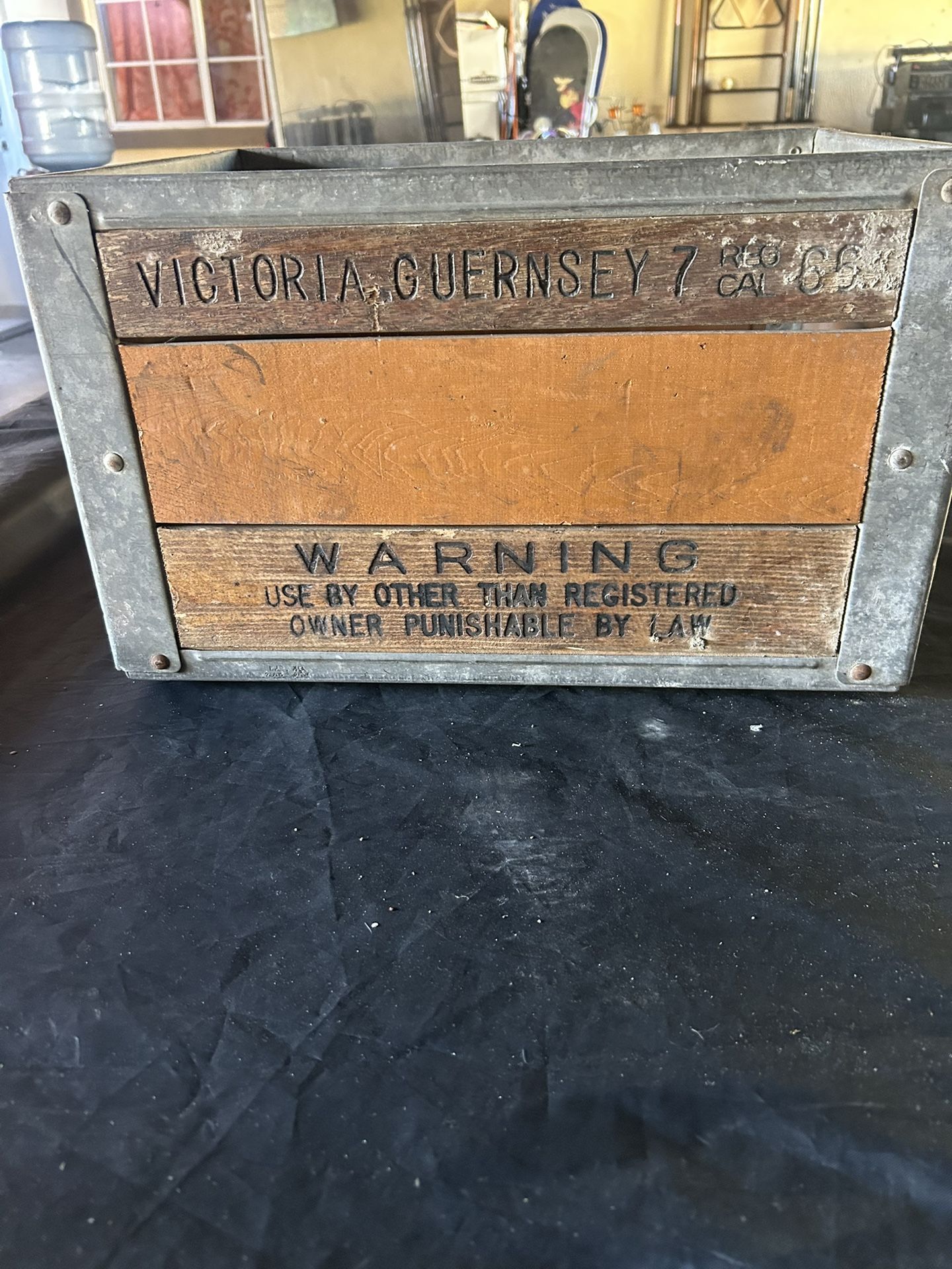 vintage Victoria Guernsey milk crate.