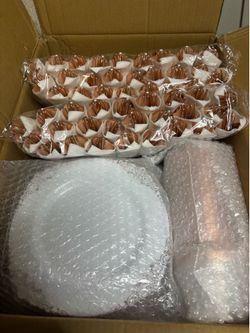 Plastic dinnerware for 50 guests