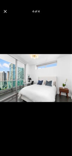 Queen Bedroom with Mattress and side table