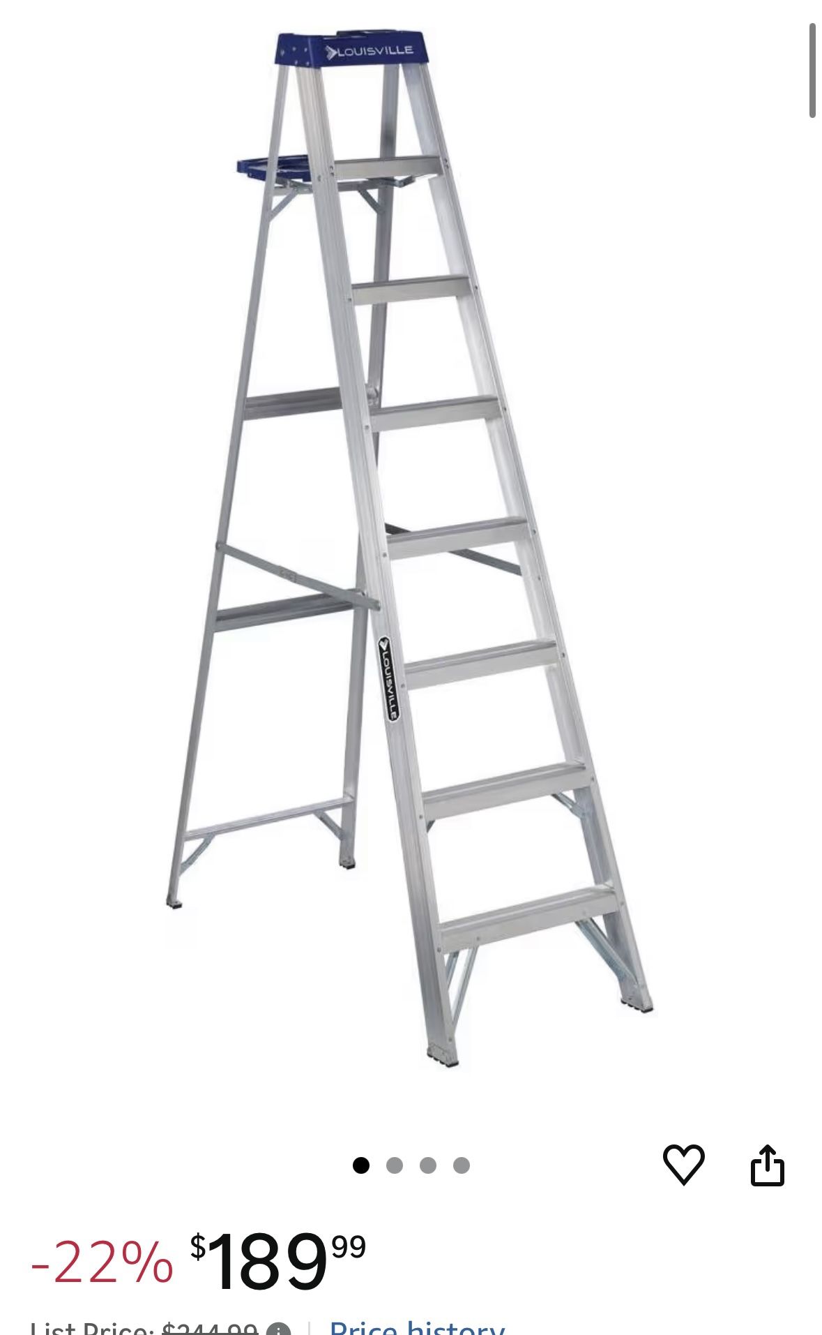 2 Step Ladders Werner 6ft 250 Lb Load And Aluminum Ladder For $80