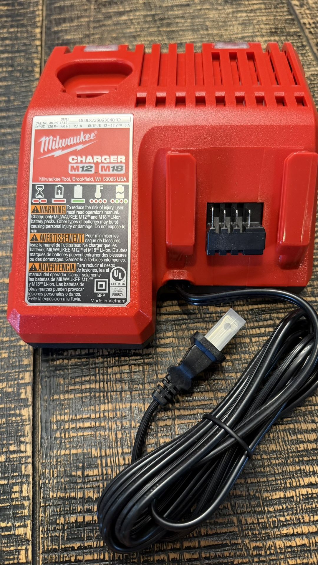 18 & 12 Milwaukee Charger Brand New $45