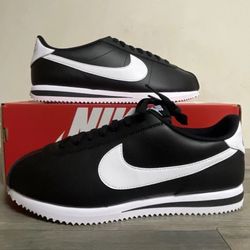 Men's Nike Cortez Casual Shoes Sneakers - Black White - Size 7.5, 8, 8.5, 10, 11, 11.5
