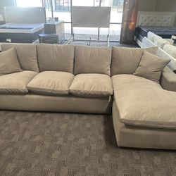 Taupe Cloud Comfy Sectional Couch 
