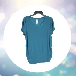 Time And Tru Maternity Dark Teal Blue Shirt Women Size Large 12-14