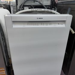 Bosch 300 Series 24 in. Stainless Steel Front Control Tall Tub Dishwasher with Stainless Steel Tub in White, Quieter 48 dBA