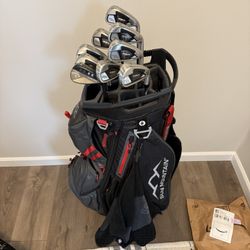 NEW Callaway Rogue 4-SW Iron Set with Sun Mountain C130 Golf Bag NEW