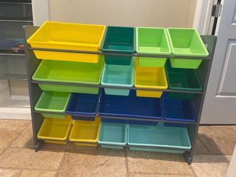 Kids Toy Organizer w/ Color Bins – Complete Set
