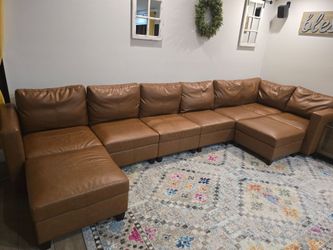 Sectional Leather Storage Sofa