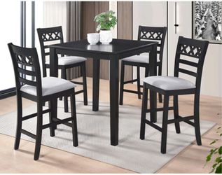High Dining Set 5pcs Color Black