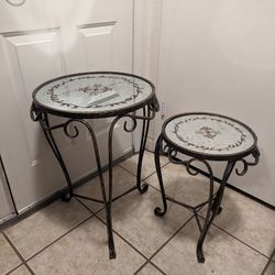 Vintage Mirrored Accent Tables Shabby Chic Paris Apt