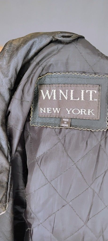 Leather Jacket By WinLit New York , Unisex ,Extra large