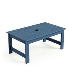 SERWALL HDPE Patio Coffee Table, Rectangle Outdoor Coffee Table, All-Weather Coffee Side Table for Balcony, Poolside, Deck, Garden, Blue brand new in 