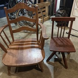 2 Antique Wooden Chairs