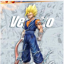 3D Printed Vegito Anime Statue Super Saiyan, Large