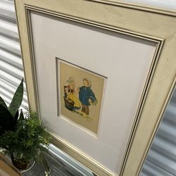 🤩 Vintage Minimalistic Wall Art Piece, Perfect For nursery,  Certified Authentic Art, Circa 1950s