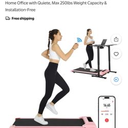 KRISRATE Walking Pad Treadmill with LED Display, Under Desk Treadmill with APP & Remote Control, Portable Treadmills for Home Office with Quiete, Max 