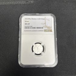 2023 Mexico Libertad 1/20 coin. Graded MS69