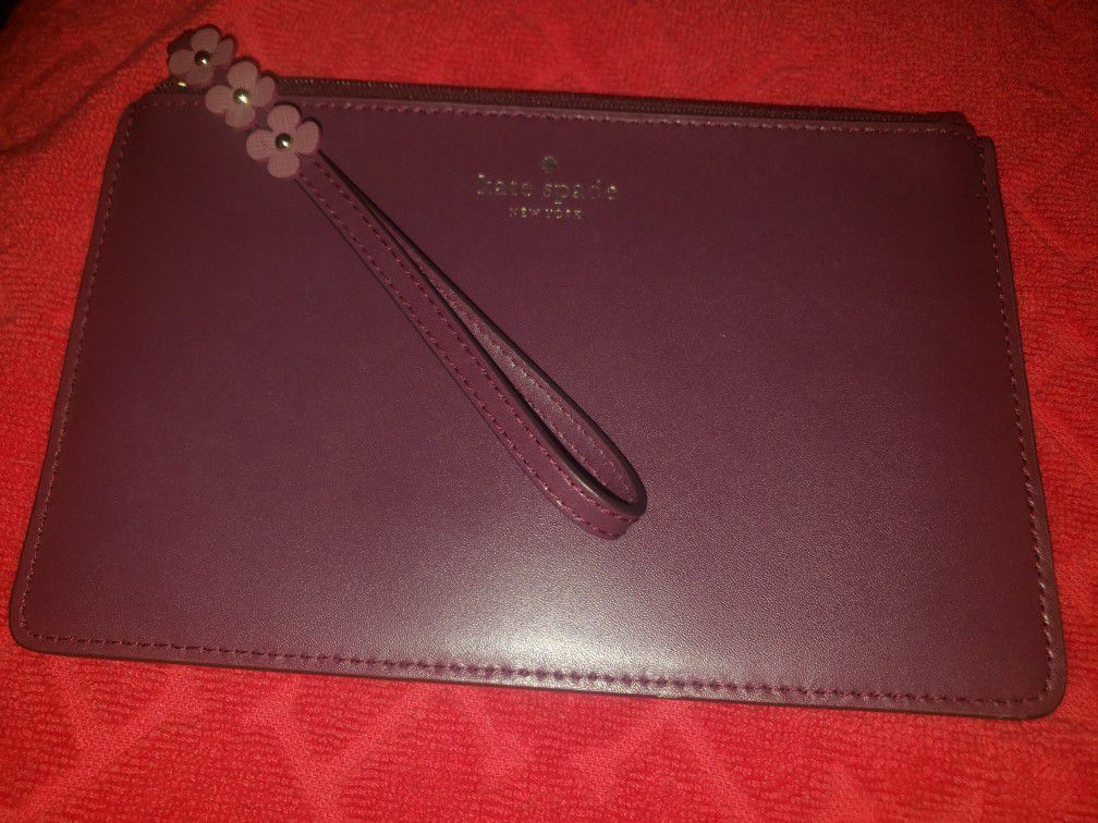 Women's Kate Spade Aubergine Purple Wristlet Wallet