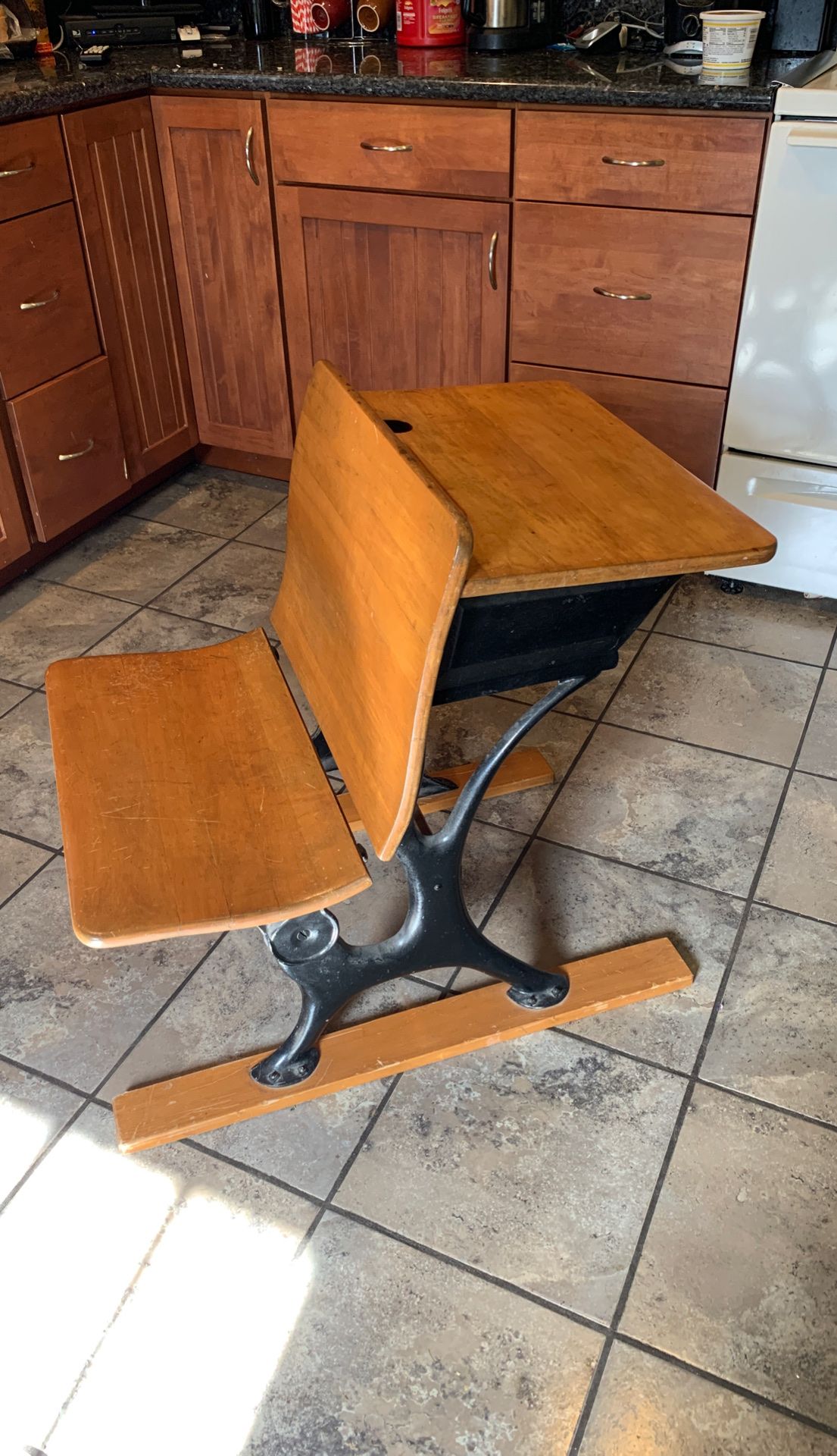 Antique Wooden School Desk