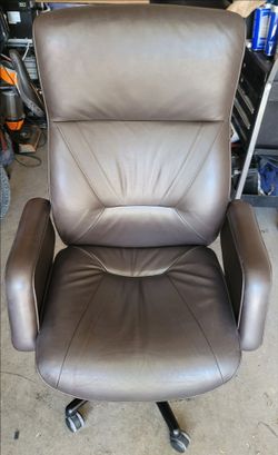 Keilhauer Respons High Dark Brown 878 Executive Office Desk Leather Chair