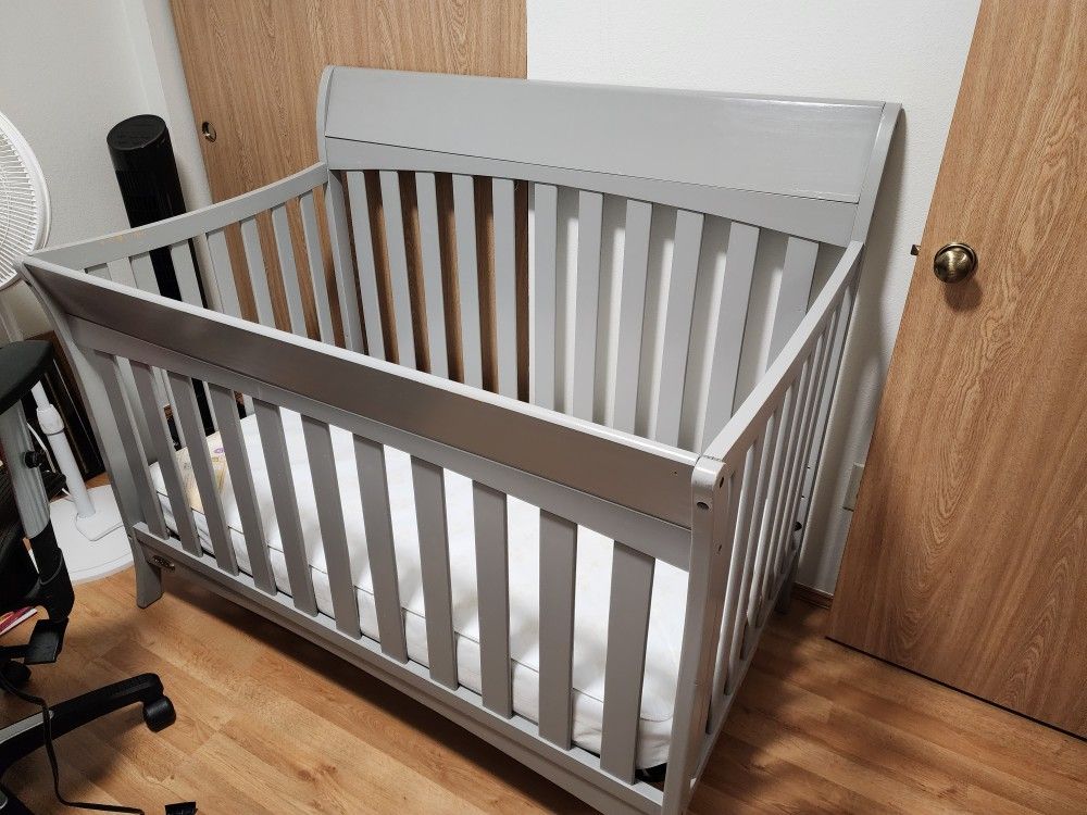 Gray Baby Crib
