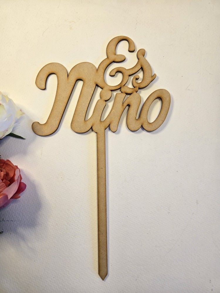 Wooden 'Es Niño' Cake Topper. Baby Shower Boy Cake Topper Baby Boy Gender Reveal