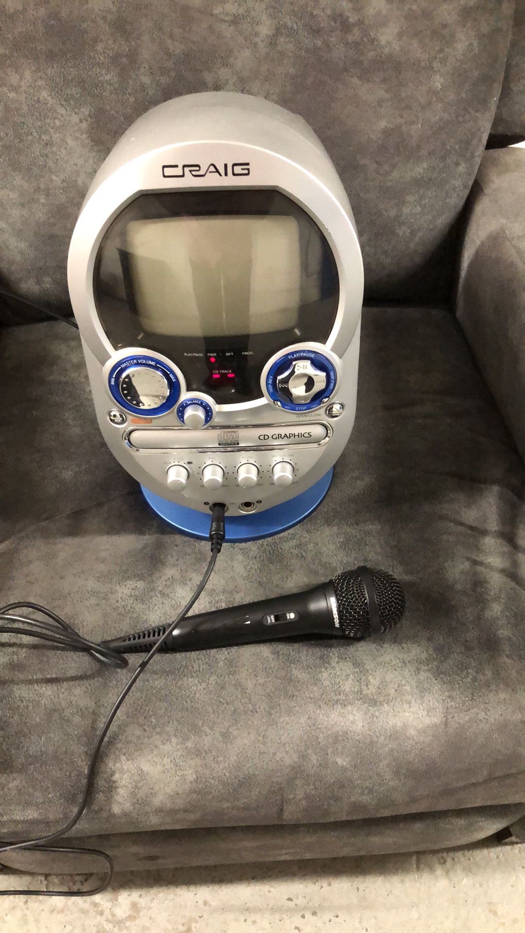 Karaoke Machine w/ CD Player & Microphone 