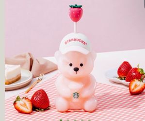 Starbucks strawberry pink bear cup