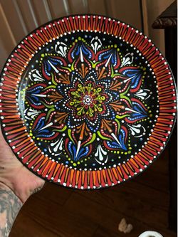 Hand painted dinner plate.