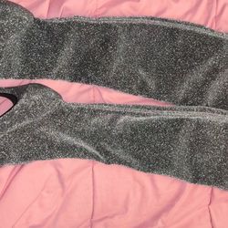 Thigh High Sparkly Heel Boots