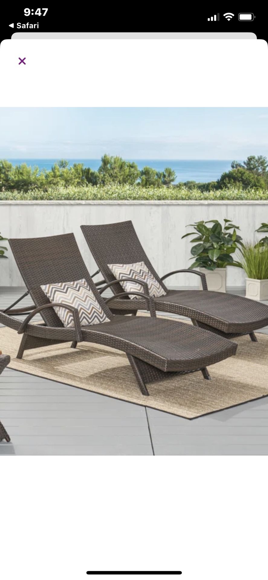 Set Outdoor Chaise Lounge 