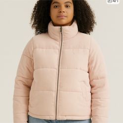 Levi’s Pink Corduroy Puffer Jacket Women’s Large 