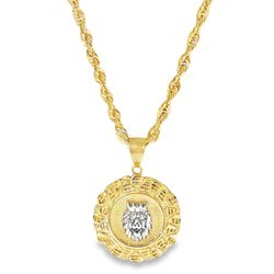 10k Yellow Gold Lion Motif Charm Necklace