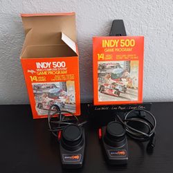 Atari 2600 Indy (contact info removed) CIB Complete w/ Driving Controllers Pristine & Tested