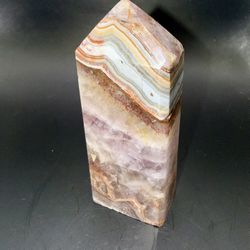 Pink Lace Agate Crystal Tower 4” Banded Agate Point