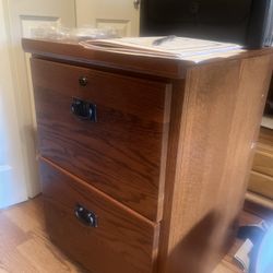 2 Drawer Wood Filing Cabinet For Sale