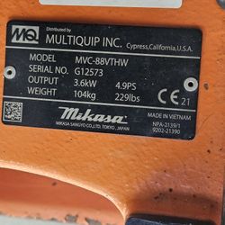 2021 Mikasa Vibratory Plate Compactor
