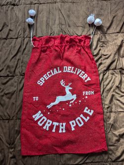 North Pole Post Office Red Santa Sack Bag 