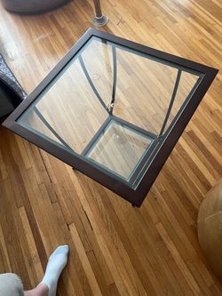 Modern Glass Metal End Table