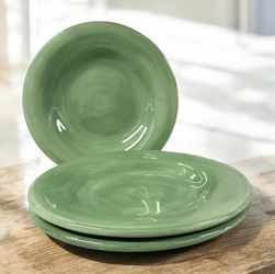 Vintage Tabletops Unlimited España Sage Green 11” Dinner Plates Set of 3