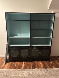 FREE Oriental Style Black Lacquer China Cabinet Hutch