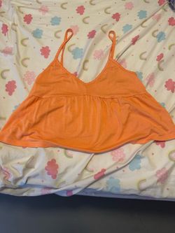 Orange Babydoll Top Cropped (Small)